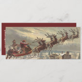 ヴィンテージクリスマビクトリアンスサンタクロース招待状 招待状 (正面/裏面)