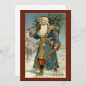 ヴィンテージクリスマビクトリアンスサンタクロース招待状 招待状 (正面/裏面)
