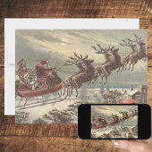 ヴィンテージクリスマビクトリアンスサンタクロース招待状 招待状