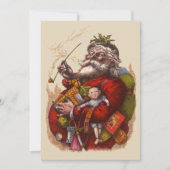 ヴィンテージクリスマビクトリアンスサンタクロース招待状 招待状 (正面)