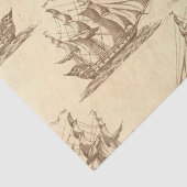 ヴィンテージクリッパー船オンクリームデコップページ 薄葉紙 (詳細)