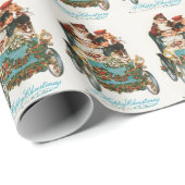 ヴィンテージクリトマススノーアンドサンタ ラッピングペーパー (ロールコーナー)