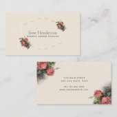 ヴィンテージクリビクトリアンムゾンピンクロエレガントーゼ 名刺 (正面/裏面)