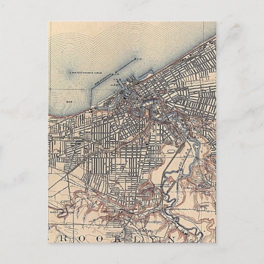 ヴィンテージクリーブランドの地図（1904年） ポストカード (正面)