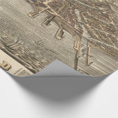 ヴィンテージクリーブランドの絵図（1877年） ラッピングペーパー (角)