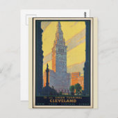 ヴィンテージクリーブランドオハイオ旅行ポスター ポストカード (正面/裏面)