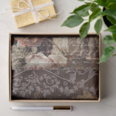 ヴィンテージクリームとブラウンデクページティッシュペーパー 薄葉紙 (ギフト)