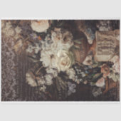 ヴィンテージクリームとブラウンデクページティッシュペーパー 薄葉紙 (正面)