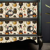 ヴィンテージクリームアールデコカブトムシフローラシャビーシック 薄葉紙