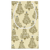 ヴィンテージクリームスクリプトツリーホリデイ スモールペーパーバッグ (裏面)