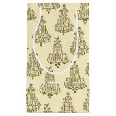 ヴィンテージクリームスクリプトツリーホリデイ スモールペーパーバッグ (正面)