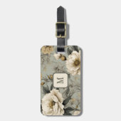 ヴィンテージクリームバラカスタムモノグラム ラゲッジタグ (正面縦)