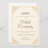 ヴィンテージクリームバロックフレームニカムスリム結婚ズ 招待状 (正面/裏面)