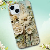 ヴィンテージクリームフラワーミックスメディアコラージュ Case-Mate iPhoneケース