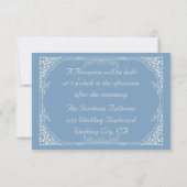 ヴィンテージクリームフローラフレーム(青披露宴カード) 招待状 (裏面)