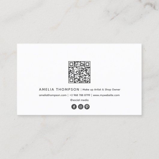ヴィンテージクリームプロフェッショナルQRコード 名刺 (裏面)