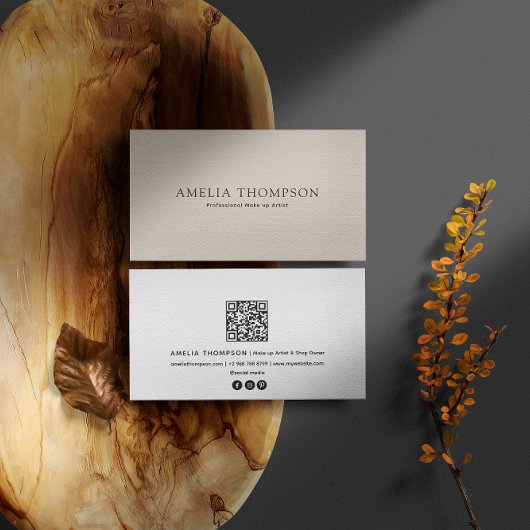 ヴィンテージクリームプロフェッショナルQRコード 名刺