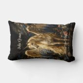 ヴィンテージクリームペガサスユニコーンワールドファンタジー ランバークッション (裏面)