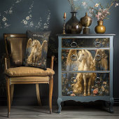 ヴィンテージクリームペガサスユニコーンワールドファンタジー ランバークッション