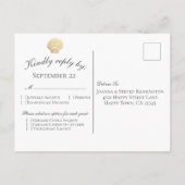 ヴィンテージクリームホタテガイ貝貝婚式RSVP インビテーションポストカード (裏面)