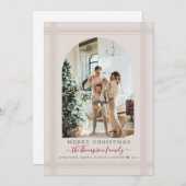 ヴィンテージクリームメリークリスマスアーチ写真 シーズンカード (正面/裏面)