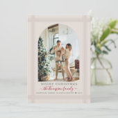 ヴィンテージクリームメリークリスマスアーチ写真 シーズンカード (スタンド正面)