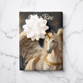 ヴィンテージクリームユニコーンペガサスフローラファンタジー ラッピングペーパーシート