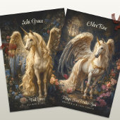 ヴィンテージクリームユニコーンペガサスフローラファンタジー ラッピングペーパーシート