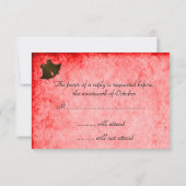 ヴィンテージクリームリボンとレッドウェディングRSVP 出欠カード (裏面)