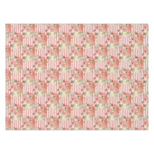 ヴィンテージクリームレッドグリッターストライプフローラパンプキン テーブルクロス (正面(横))