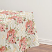 ヴィンテージクリームレッドパンプキンオータムストライプ秋 テーブルクロス (インサイチュ)