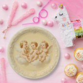 ヴィンテージクリームロココケルブクラウド紙プレート ペーパープレート (パーティー)