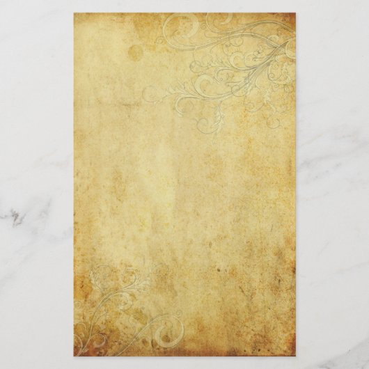 ヴィンテージクリーム結婚渦の羊皮紙 便箋 (正面)