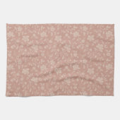 ヴィンテージクリーム花模様エレガント- Romantic キッチンタオル (横)