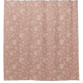 ヴィンテージクリーム花模様エレガント- Romantic シャワーカーテン