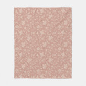ヴィンテージクリーム花模様エレガント- Romantic フリースブランケット (正面)