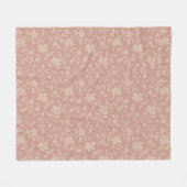 ヴィンテージクリーム花模様エレガント- Romantic フリースブランケット (正面(横))