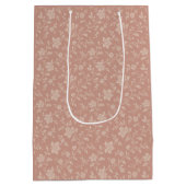 ヴィンテージクリーム花模様エレガント- Romantic ミディアムペーパーバッグ (裏面)