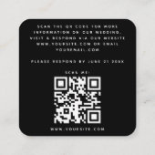 ヴィンテージクリーム&ブラックフローラ植物学QRコードRSVP エンクロージャーカード (裏面)