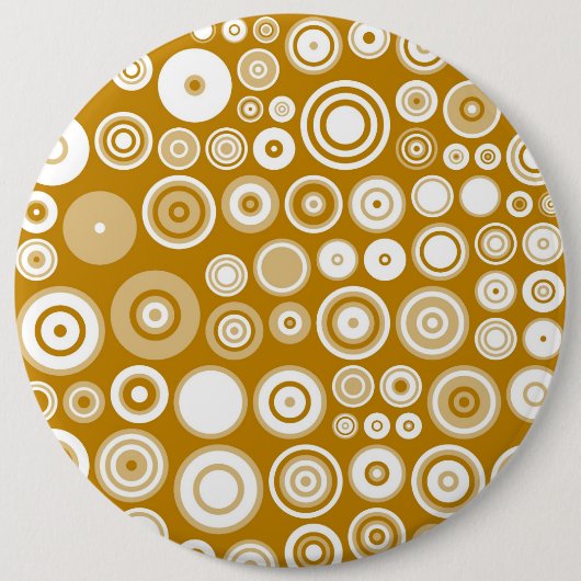 ヴィンテージクリーム&ホワイト50年代抽象芸術アート 缶バッジ (正面)