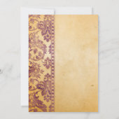 ヴィンテージクリーム&薄紫ダマスクウェディング 招待状 (裏面)