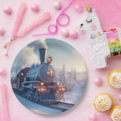 ヴィンテージクリ表現スマスin雪のホリデーアート ペーパープレート (パーティー)