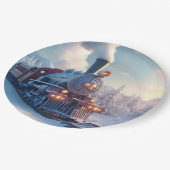 ヴィンテージクリ表現スマスin雪のホリデーアート ペーパープレート (アングル)