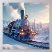 ヴィンテージクリ表現スマスin雪のホリデーアート ポスター (正面)