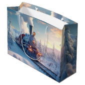 ヴィンテージクリ表現スマスin雪のホリデーアート ラージペーパーバッグ (裏面アングル)