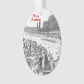 ヴィンテージクルーの漕ぎ手が多くの観客と競走 オーナメント (正面)