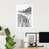 ヴィンテージクルーの漕ぎ手が多くの観客と競走 ポスター (ホームオフィス)