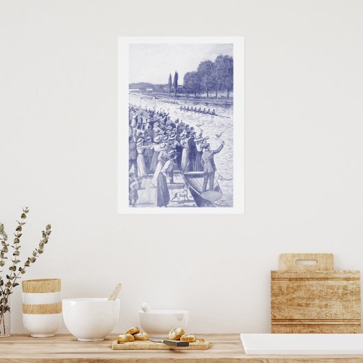 ヴィンテージクルーの漕ぎ手が多くの観客を青く引っ張る ポスター (キッチン)