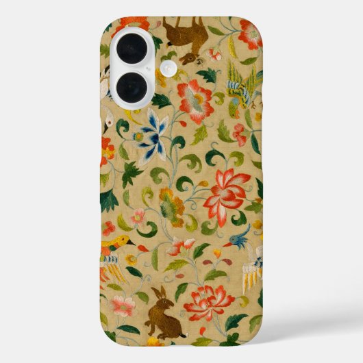ヴィンテージクルーウェルアニマル刺繍: アンティークタペストリー Case-Mate iPhoneケース (裏面)