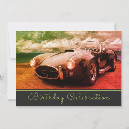 ヴィンテージクルージング誕生日招待状 招待状 (正面)